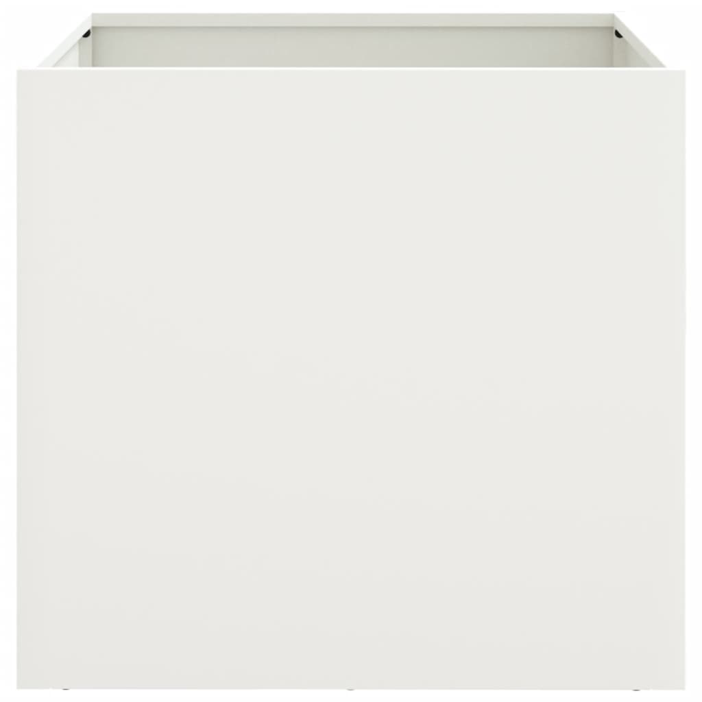 Plantenbakken 2 st 49x47x46 cm staal wit - AllerleiShop