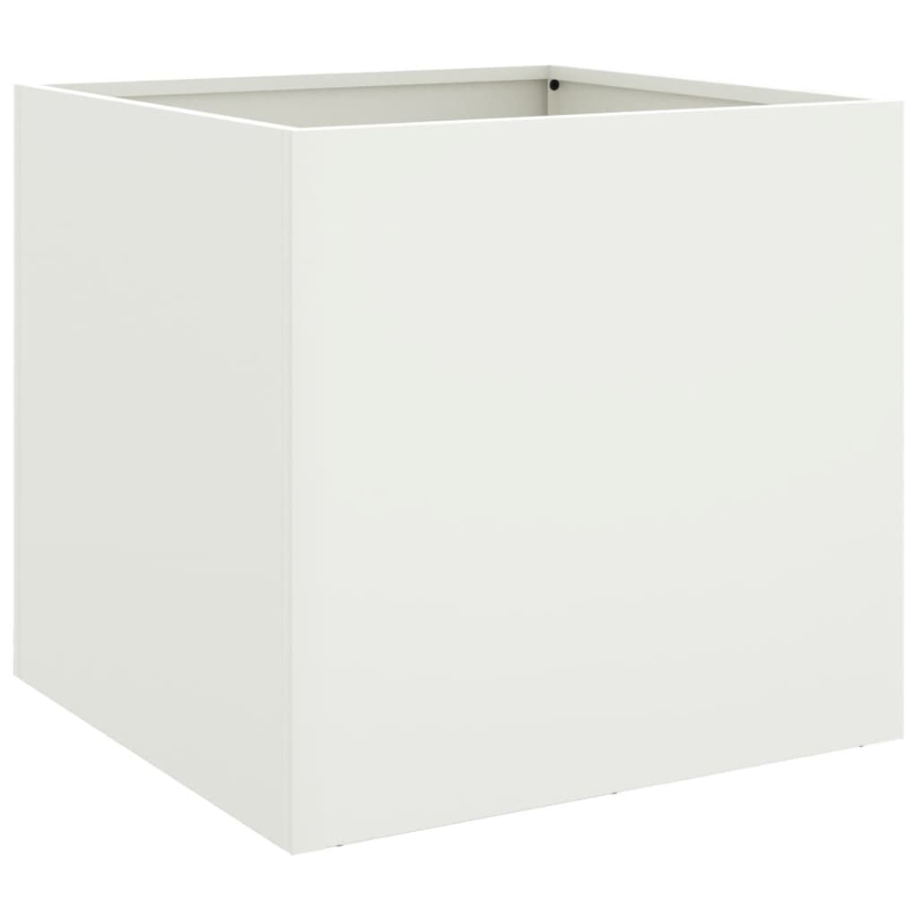 Plantenbakken 2 st 49x47x46 cm staal wit - AllerleiShop