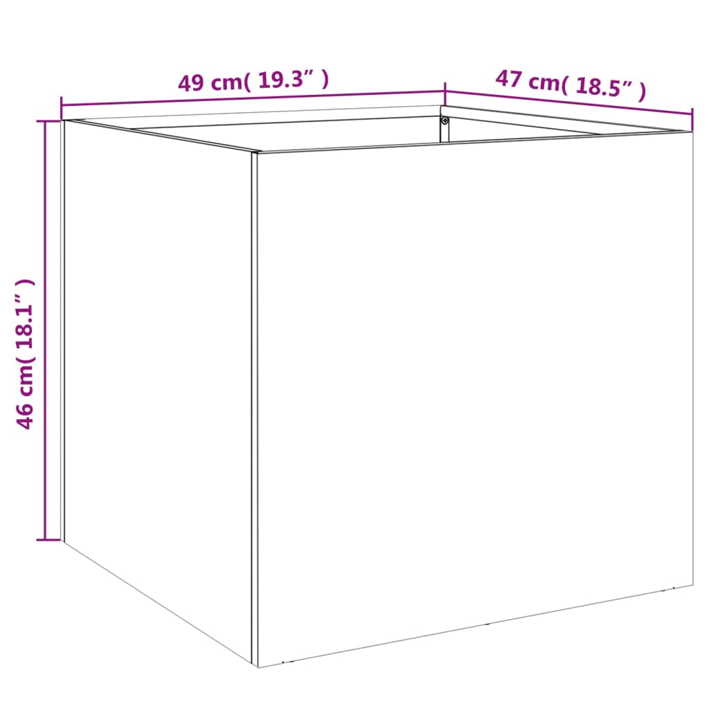 Plantenbakken 2 st 49x47x46 cm staal wit - AllerleiShop