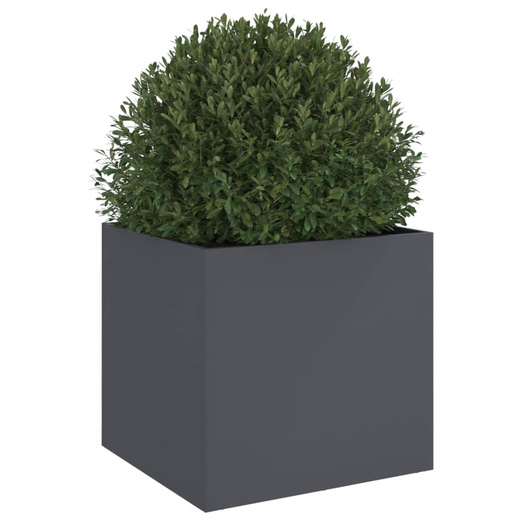 Plantenbak 49x47x46 cm staal antracietkleurig