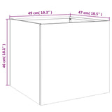 Plantenbak 49x47x46 cm staal antracietkleurig