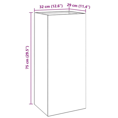 Plantenbak 32x29x75 cm staal zwart - AllerleiShop