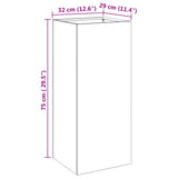 Plantenbak 32x29x75 cm roestvrij staal zilverkleurig