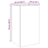 Plantenbak 42x38x75 cm roestvrij staal zilverkleurig