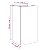 Plantenbak 42x38x75 cm gegalvaniseerd staal zilverkleurig