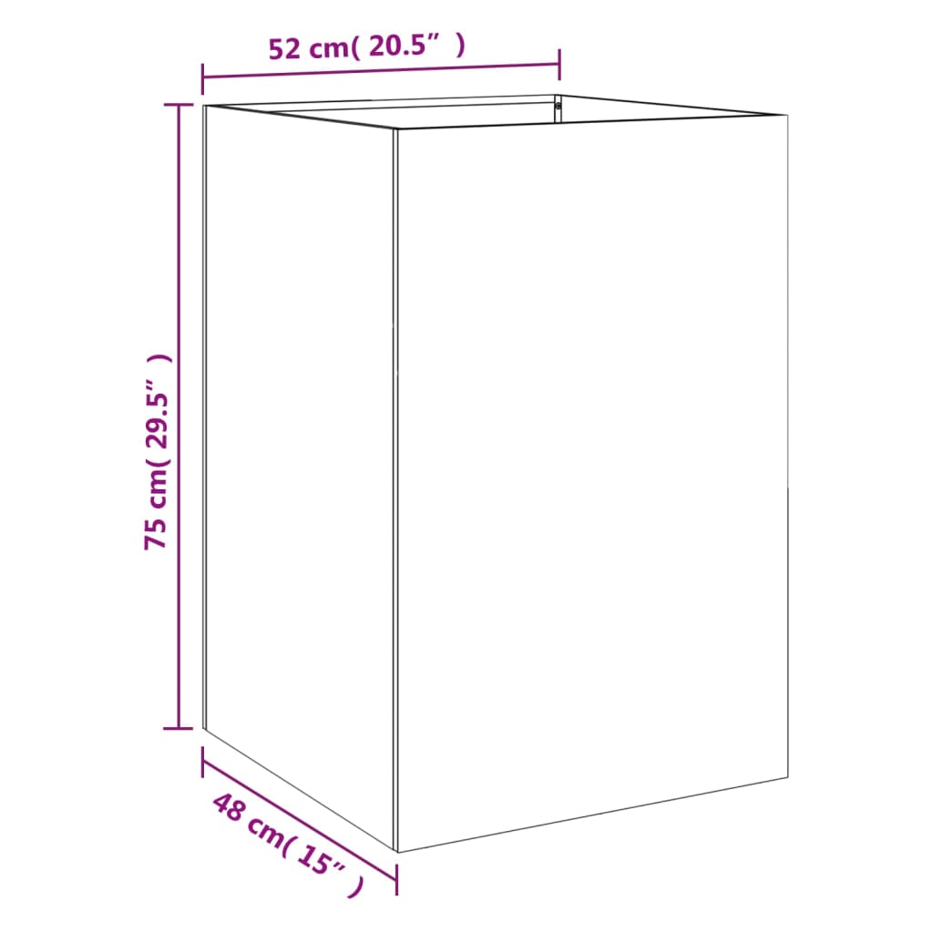 Plantenbak 52x48x75 cm staal olijfgroen