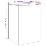 Plantenbak 52x48x75 cm roestvrij staal zilverkleurig