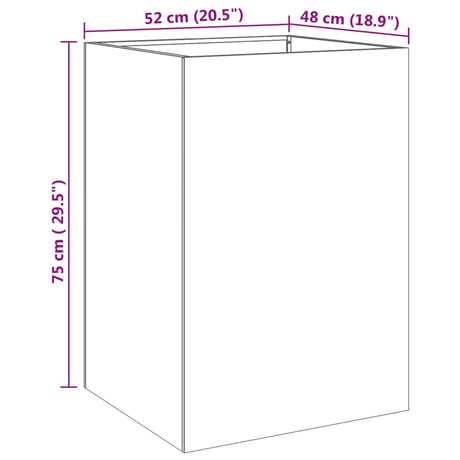 Plantenbak 52x48x75 cm roestvrij staal zilverkleurig