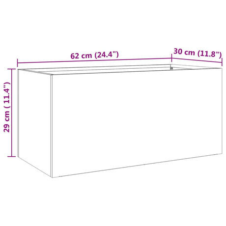 Plantenbak 62x30x29 cm roestvrij staal zilverkleurig