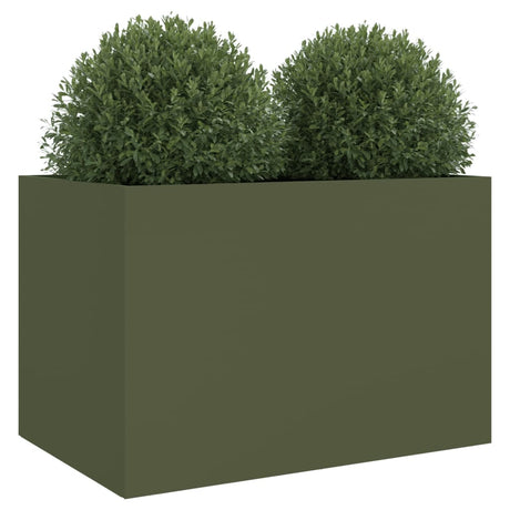 Plantenbak 62x40x39 cm staal olijfgroen - AllerleiShop