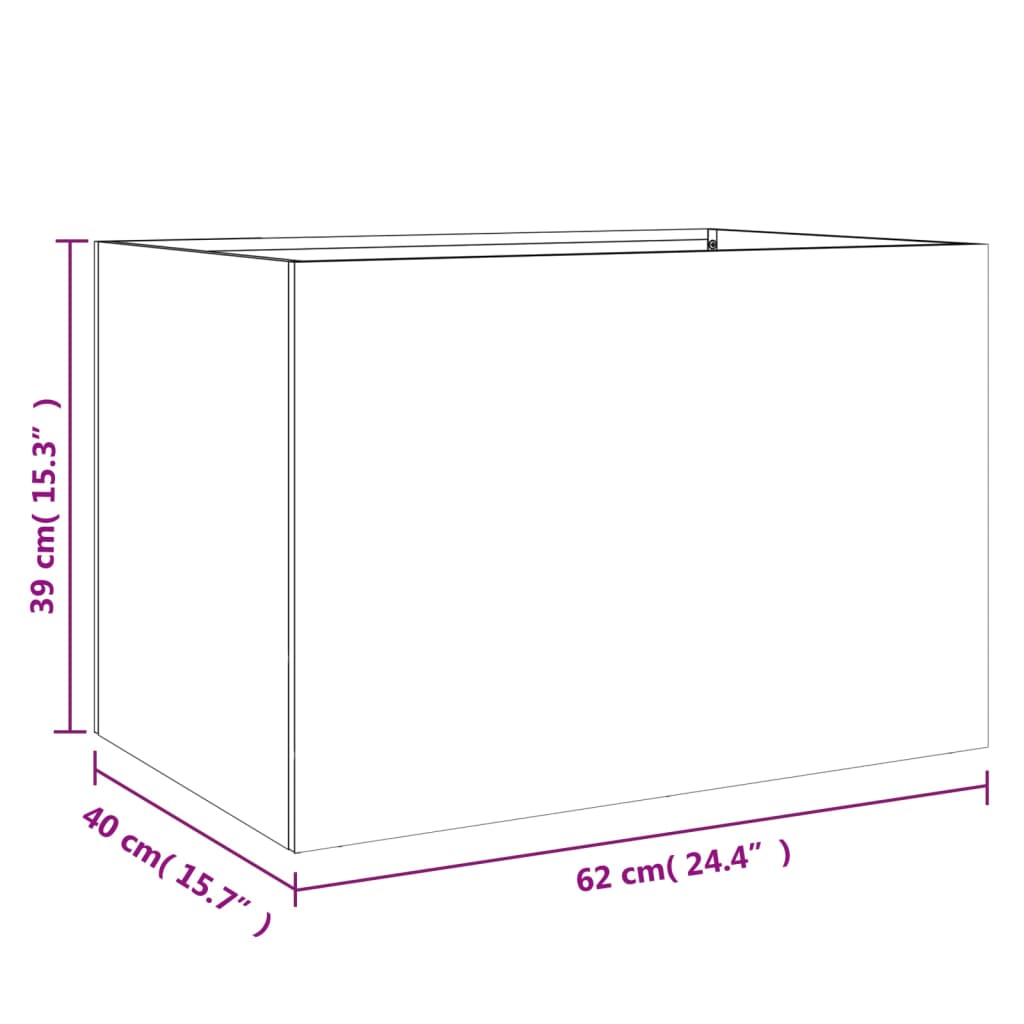 Plantenbak 62x40x39 cm staal olijfgroen - AllerleiShop