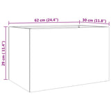 Plantenbak 62x40x39 cm roestvrij staal zilverkleurig