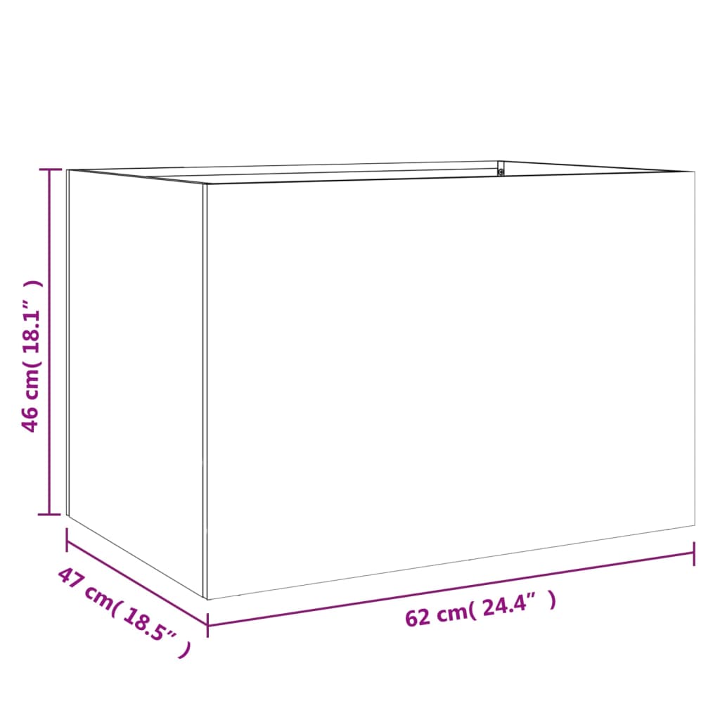 Plantenbak 62x47x46 cm staal olijfgroen - AllerleiShop