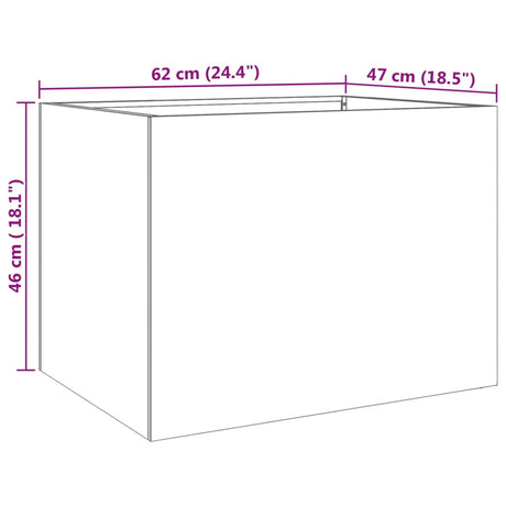 Plantenbak 62x47x46 cm roestvrij staal zilverkleurig