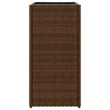 Plantenbakken 2 st 30x30x60 cm poly rattan bruin - AllerleiShop