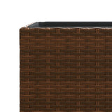 Plantenbakken 2 st 30x30x60 cm poly rattan bruin - AllerleiShop