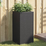 Plantenbakken 2 st 40x40x80 cm poly rattan zwart - AllerleiShop