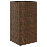 Plantenbakken 2 st 40x40x80 cm poly rattan bruin - AllerleiShop