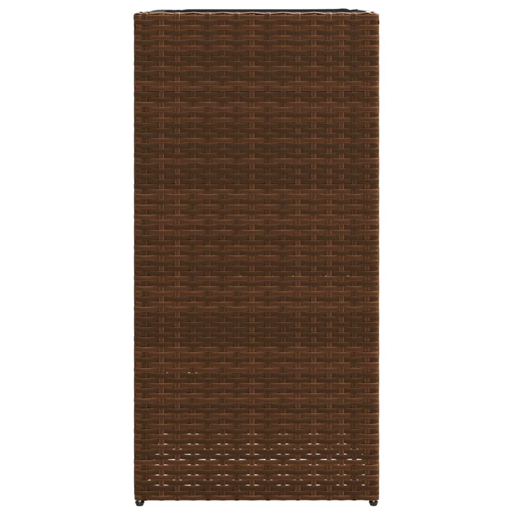 Plantenbakken 2 st 40x40x80 cm poly rattan bruin - AllerleiShop