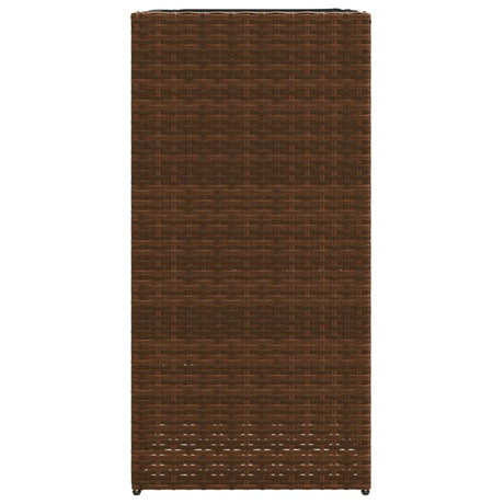 Plantenbakken 2 st 40x40x80 cm poly rattan bruin - AllerleiShop