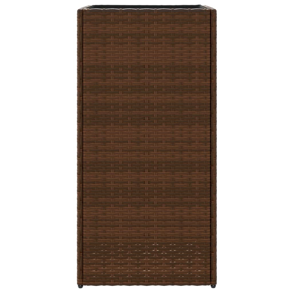 Plantenbakken 2 st 40x40x80 cm poly rattan bruin - AllerleiShop