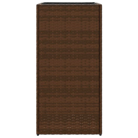 Plantenbakken 2 st 40x40x80 cm poly rattan bruin - AllerleiShop