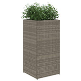 Plantenbakken 2 st 40x40x80 cm poly rattan grijs - AllerleiShop