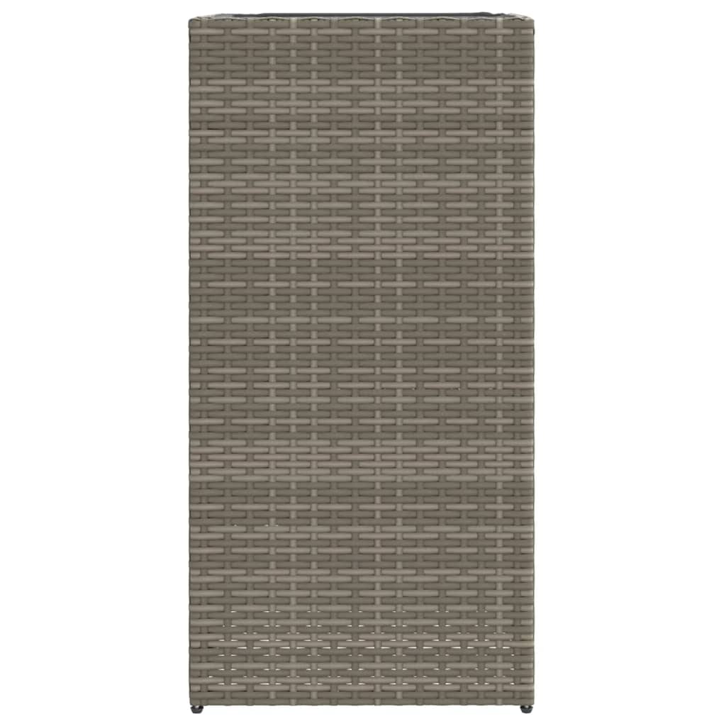 Plantenbakken 2 st 40x40x80 cm poly rattan grijs - AllerleiShop