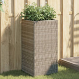 Plantenbakken 2 st 40x40x80 cm poly rattan grijs - AllerleiShop