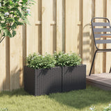 Plantenbakken 2 st 36x30x32 cm poly rattan zwart - AllerleiShop