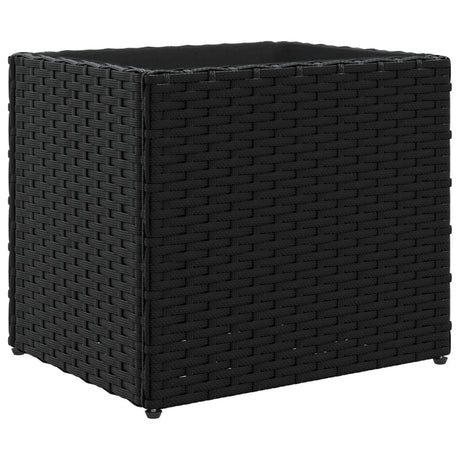 Plantenbakken 2 st 36x30x32 cm poly rattan zwart - AllerleiShop