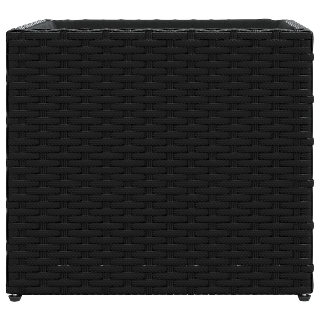 Plantenbakken 2 st 36x30x32 cm poly rattan zwart - AllerleiShop