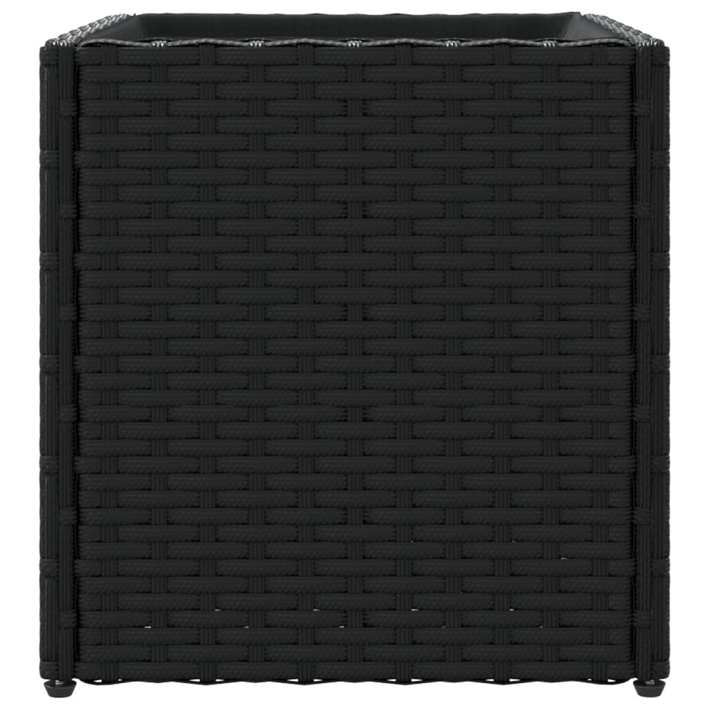 Plantenbakken 2 st 36x30x32 cm poly rattan zwart - AllerleiShop