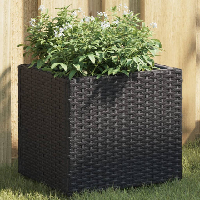 Plantenbakken 2 st 36x30x32 cm poly rattan zwart - AllerleiShop