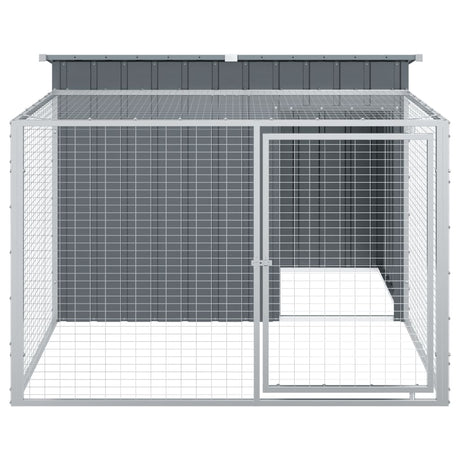 Hondenhok met ren 153x194x110 cm staal antracietkleurig - AllerleiShop