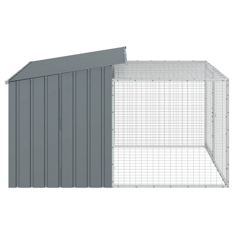 Hondenhok met ren 153x194x110 cm staal antracietkleurig - AllerleiShop