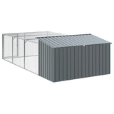 Hondenhok met ren 197x396x110 cm gegalvaniseerd staal antraciet - AllerleiShop