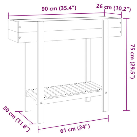 Plantenbak verhoogd 90x30x75 cm massief acaciahout - AllerleiShop