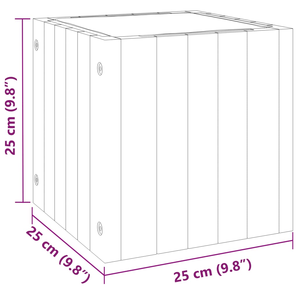 Plantenbak 25x25x25 cm massief acaciahout - AllerleiShop