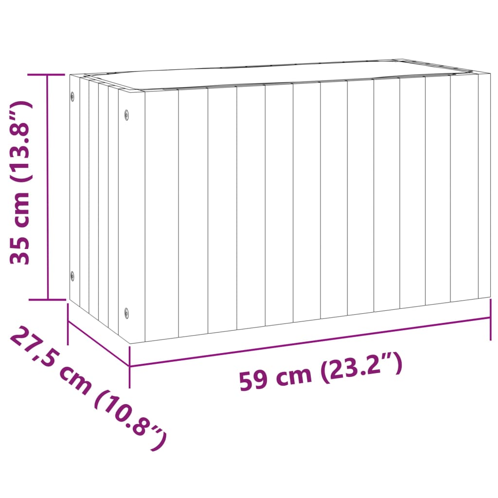 Plantenbak 59x27,5x35 cm massief acaciahout - AllerleiShop