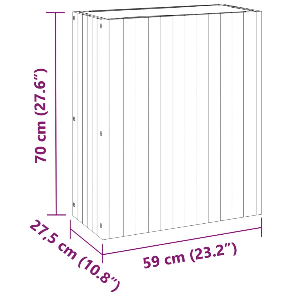 Plantenbak 59x27,5x70 cm massief acaciahout - AllerleiShop