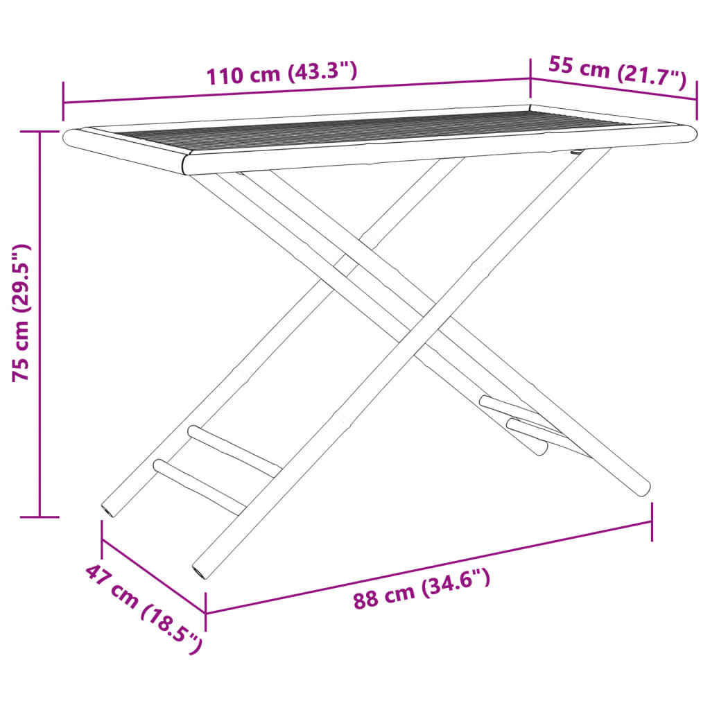 Tuintafel inklapbaar 110x55x75 cm bamboe - AllerleiShop