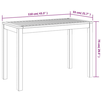 Tuintafel 110x55x75 cm massief acaciahout - AllerleiShop