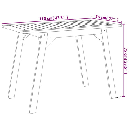 Tuintafel 110x56x75 cm massief acaciahout - AllerleiShop