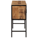 Hoge kast 100x35x75 cm massief ruw mangohout - AllerleiShop