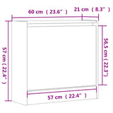 Schoenenkast 60x21x57 cm bewerkt hout zwart