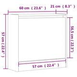 Schoenenkast 60x21x57 cm bewerkt hout betongrijs