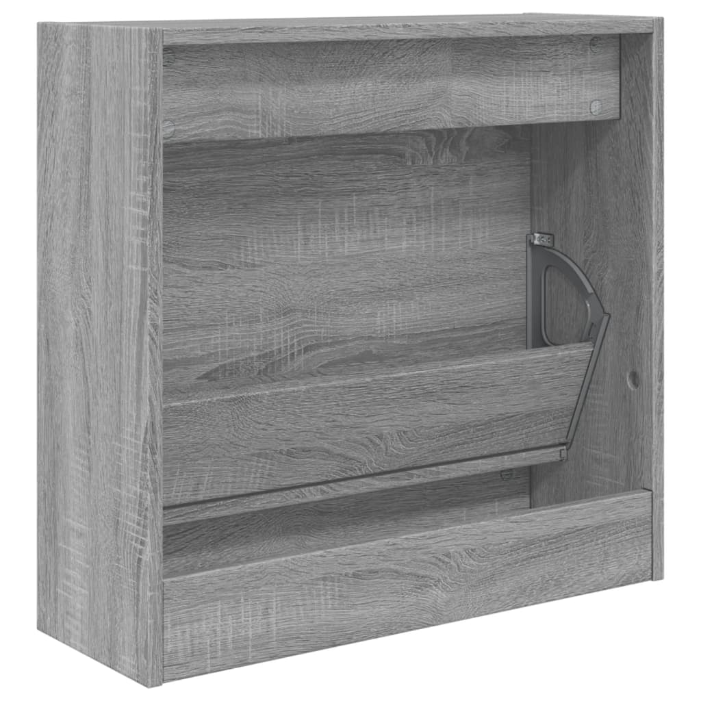 Schoenenkast 60x21x57 cm bewerkt hout grijs sonoma eikenkleurig