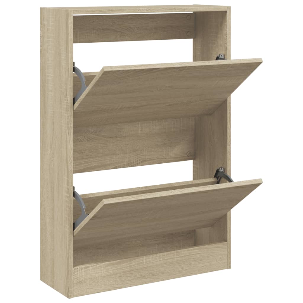 Schoenenkast 60x21x87,5 cm bewerkt hout sonoma eikenkleurig