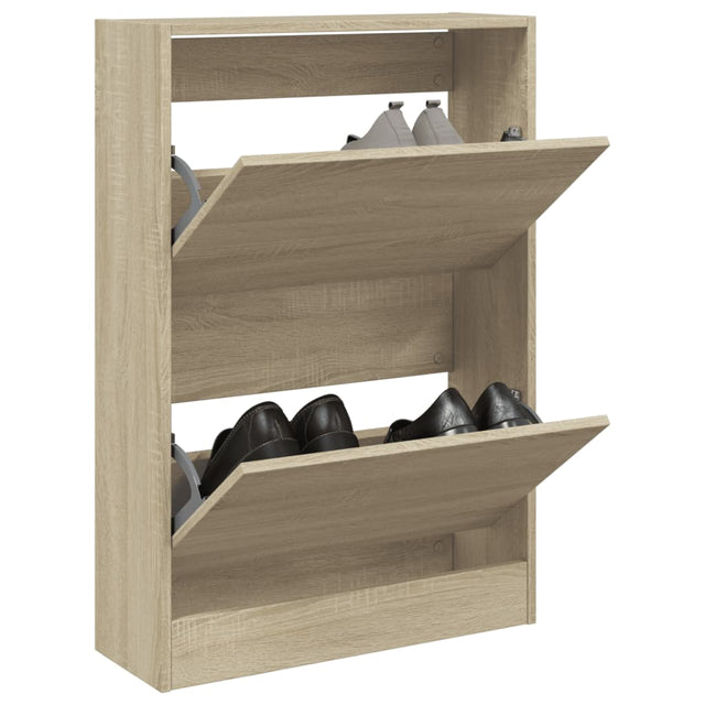 Schoenenkast 60x21x87,5 cm bewerkt hout sonoma eikenkleurig